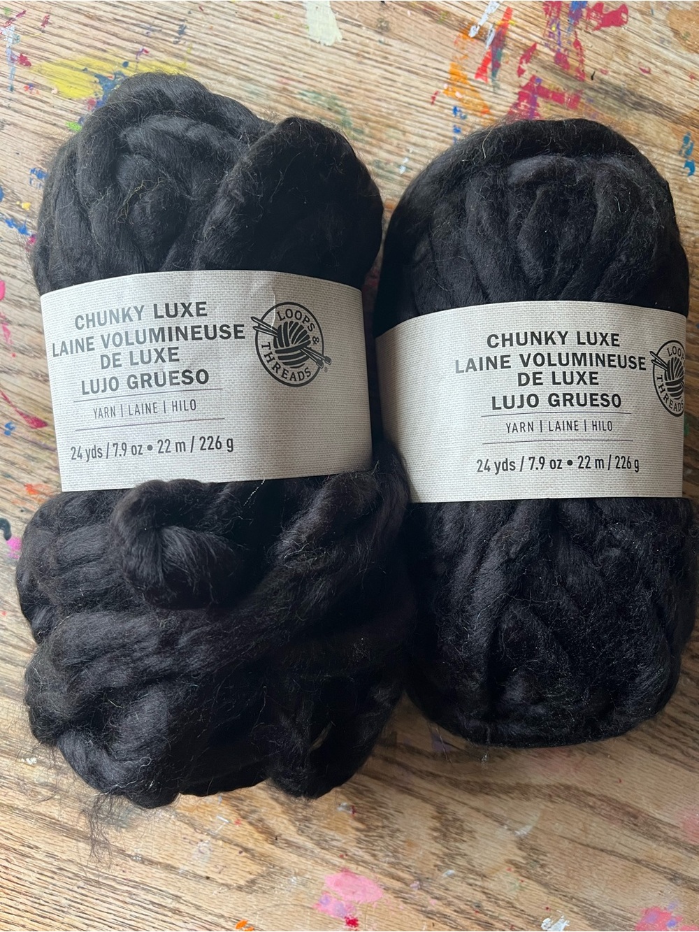 Loop & Threads Chunky Luxe Black Yarn - 2 skeins - discontinued